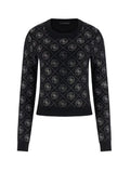 Maglione donna Guess strass logo ES26GU03 W6RR66Z3JD2 JBLK
