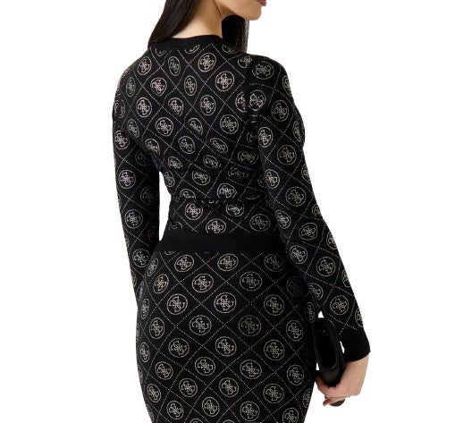 Maglione donna Guess strass logo ES26GU03 W6RR66Z3JD2 JBLK