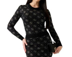 Maglione donna Guess strass logo ES26GU03 W6RR66Z3JD2 JBLK