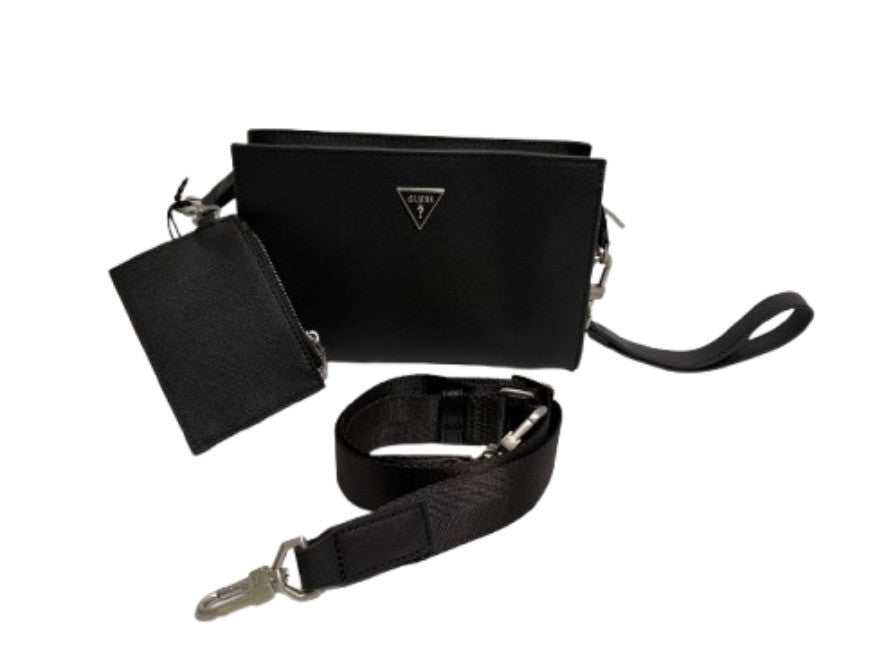 Borsa Guess tracolla uomo Milano crossbody top zip nero UBS26GU13 HMMISAP6157