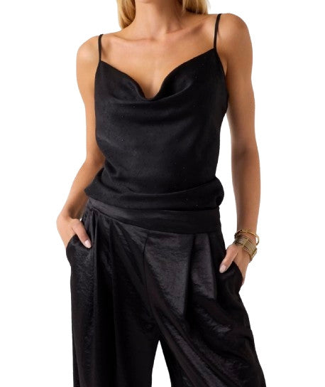 Top donna Guess in satin black ES26GU25 W6RH55WJ732
