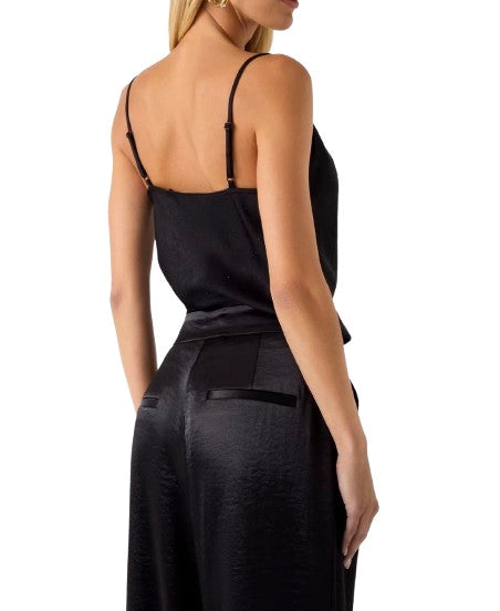 Top donna Guess in satin black ES26GU25 W6RH55WJ732