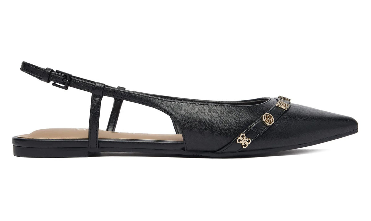 Sandalo donna Guess slingback Dorlee pelle nero DS26GU11 FLPDORLEA05