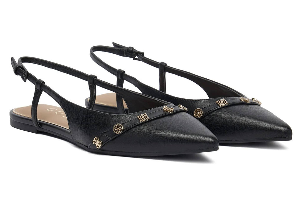 Sandalo donna Guess slingback Dorlee pelle nero DS26GU11 FLPDORLEA05