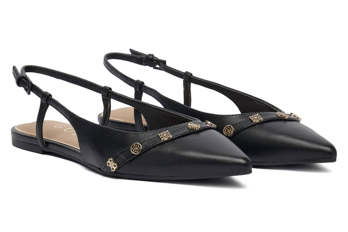 Sandalo donna Guess slingback Dorlee pelle nero DS26GU11 FLPDORLEA05