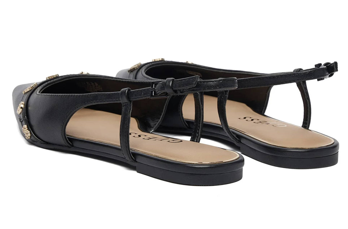 Sandalo donna Guess slingback Dorlee pelle nero DS26GU11 FLPDORLEA05