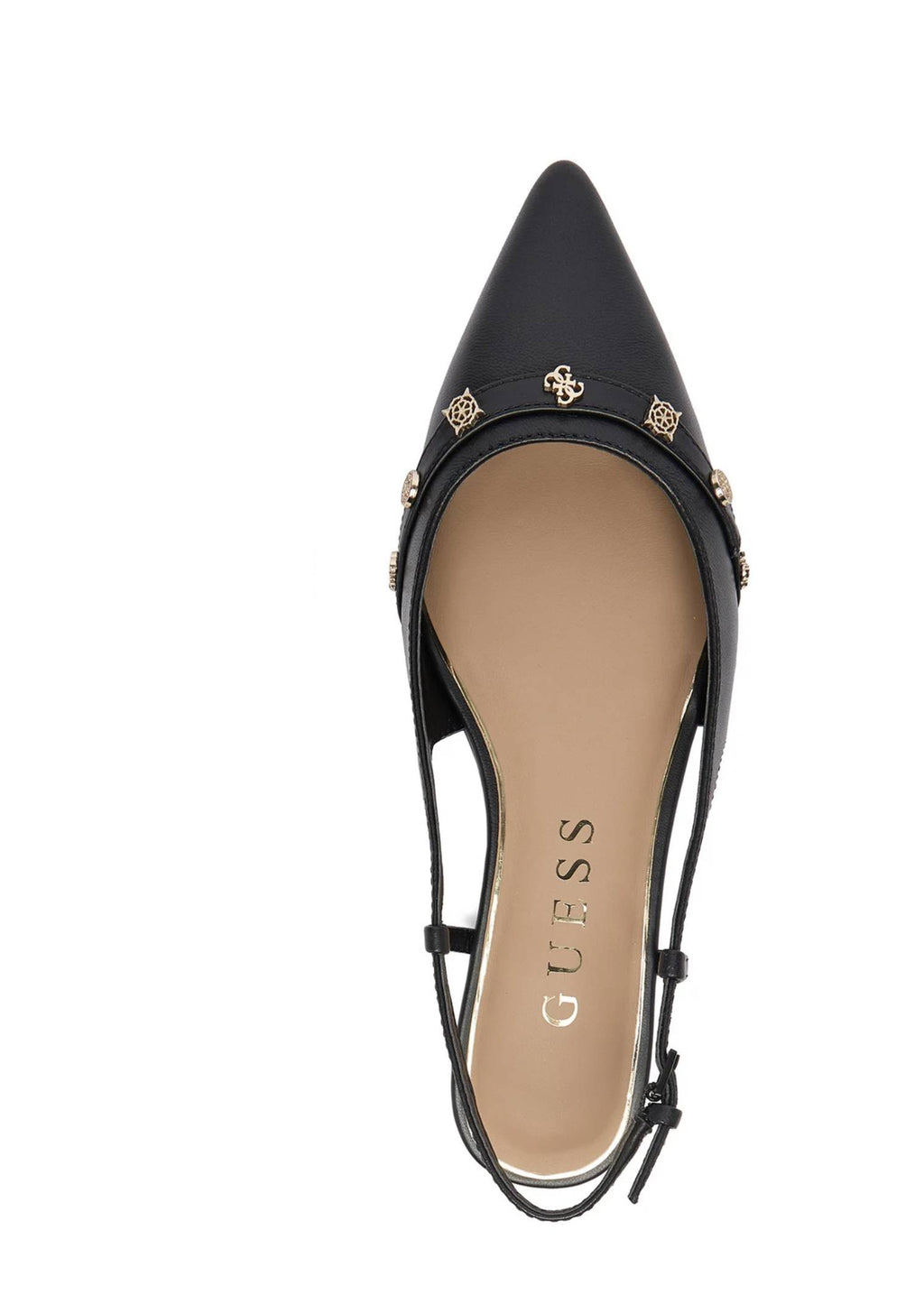 Sandalo donna Guess slingback Dorlee pelle nero DS26GU11 FLPDORLEA05