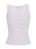 Top donna Guess canotta Tank 4G all over bianco ES26GU47 W6GP10K2932 G011