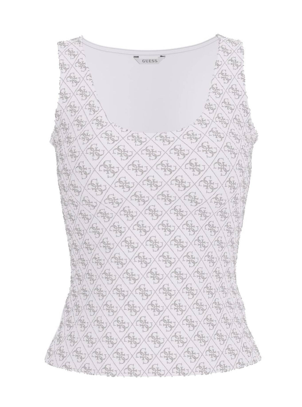Top donna Guess canotta Tank 4G all over bianco ES26GU47 W6GP10K2932 G011