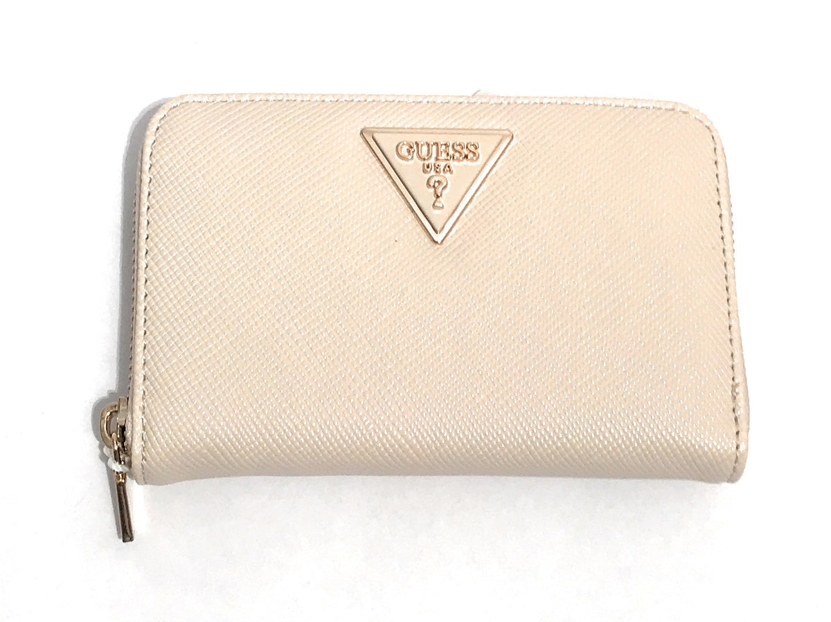 Portafoglio donna Guess zip around Laurel slg bone AS25GU11 ZG8500140