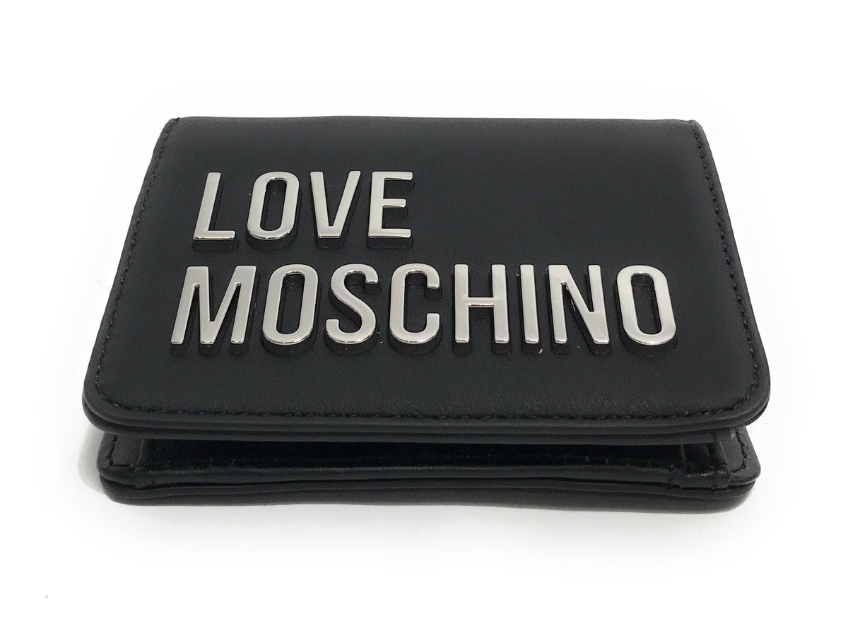 Portafoglio donna Love Moschino a libretto nero/nikel A26MO07 JC5612