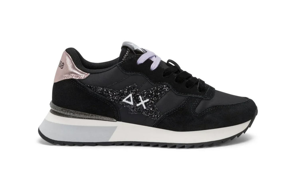 Scarpe Sun68 sneaker Stargirl glitter logo nero D26SU09 Z45217