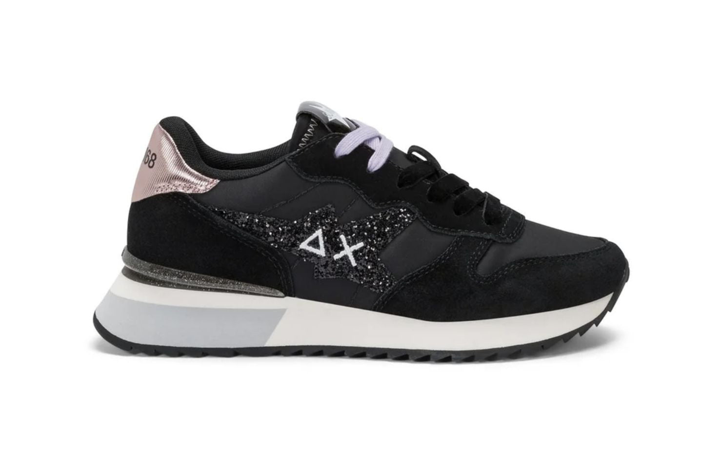 Scarpe Sun68 sneaker Stargirl glitter logo nero D26SU09 Z45217