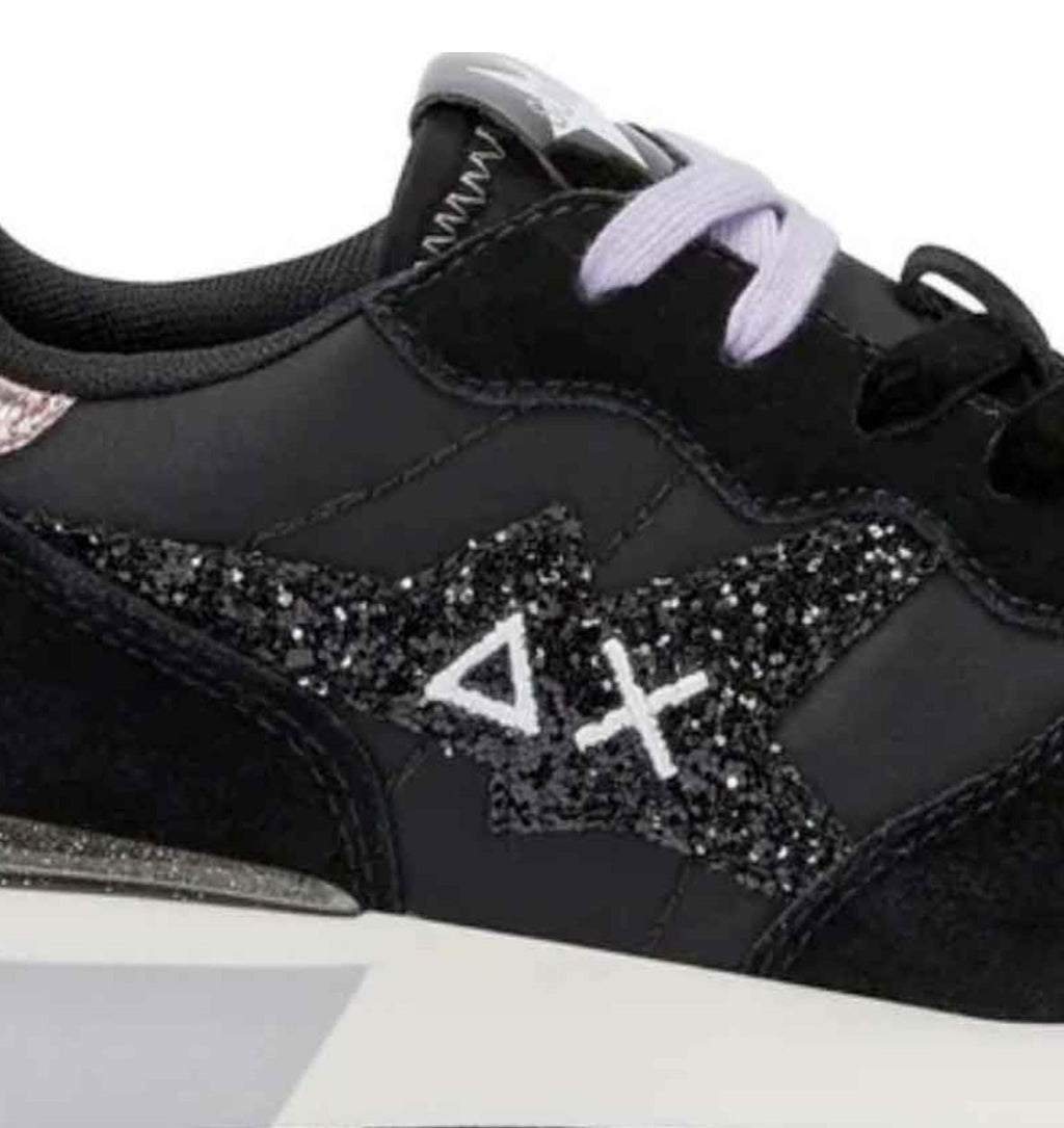Scarpe Sun68 sneaker Stargirl glitter logo nero D26SU09 Z45217
