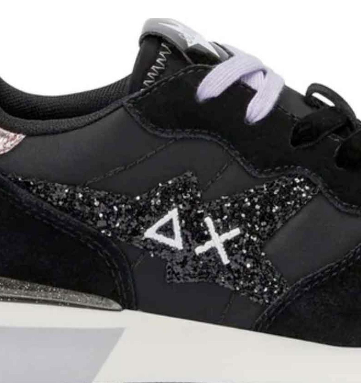 Scarpe Sun68 sneaker Stargirl glitter logo nero D26SU09 Z45217