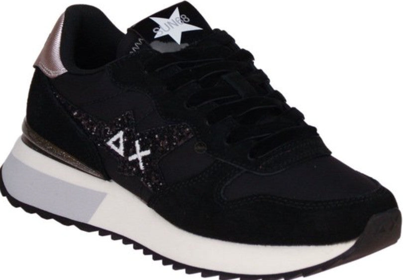 Scarpe Sun68 sneaker Stargirl glitter logo nero D26SU09 Z45217