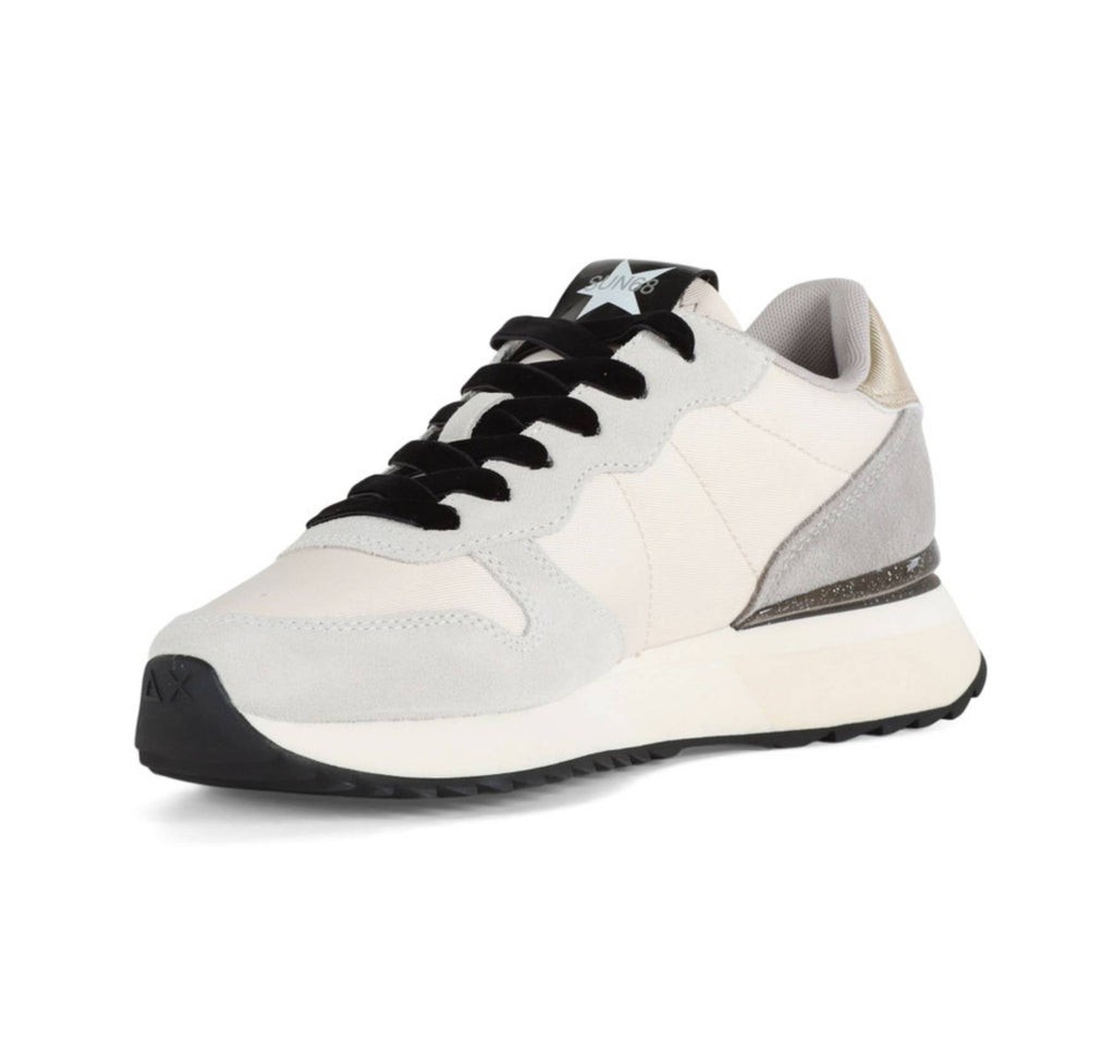 Scarpe Sun68 sneaker Stargirl glitter logo bianco panna D26SU12 Z45217