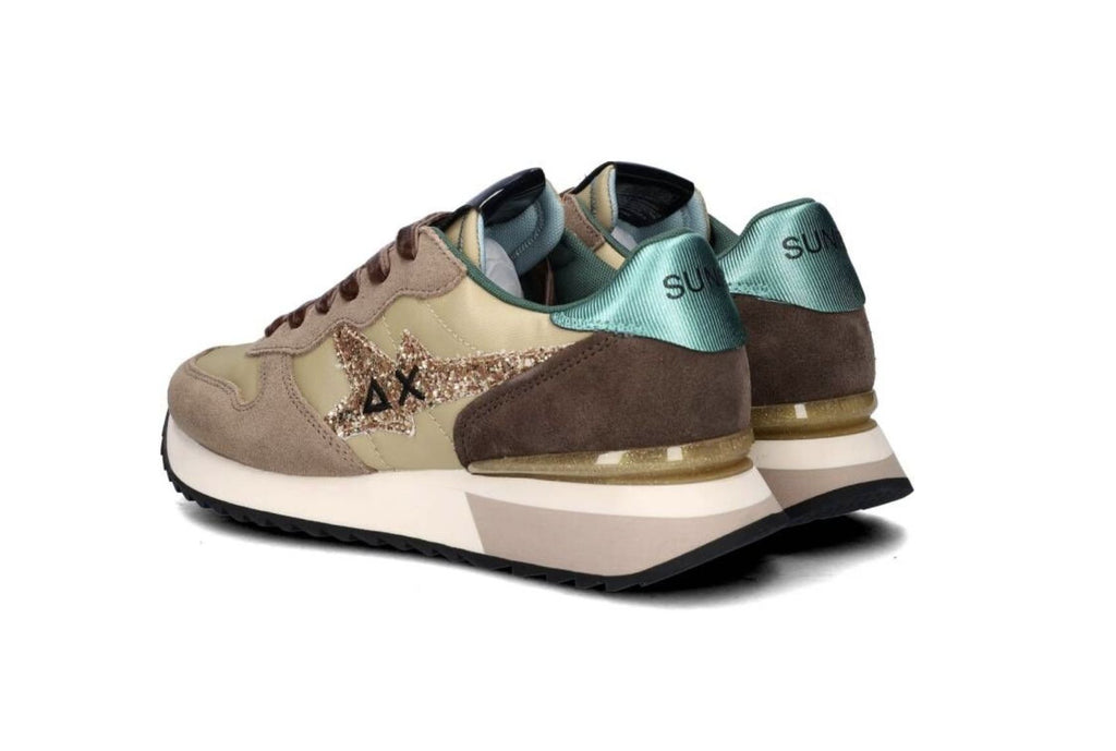 Scarpe Sun68 sneaker Stargirl glitter logo beige scuro D26SU13 Z45217
