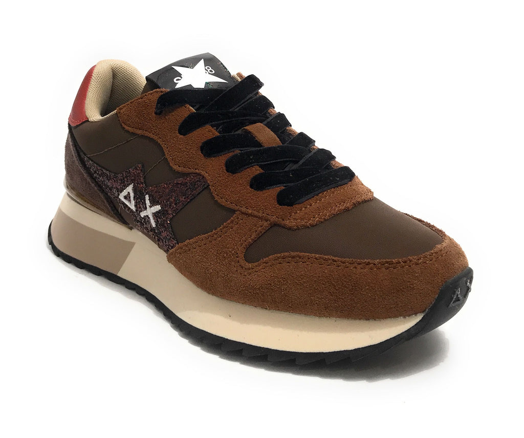 Scarpe Sun68 sneaker Stargirl glitter logo marrone D26SU19 Z45217