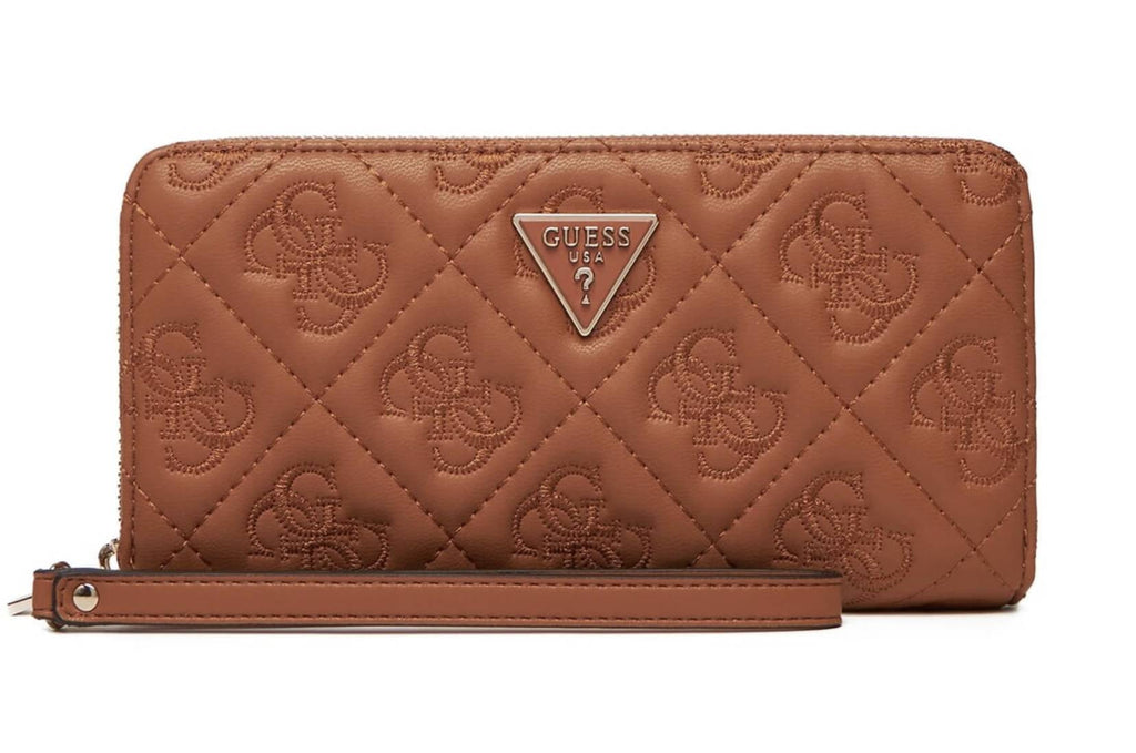Portafoglio Guess Adelasia Quilted Logo zip around caramel A26GU08 QL9658146
