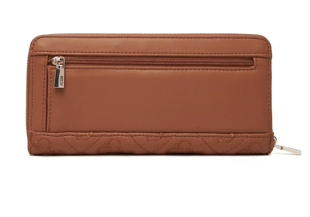 Portafoglio Guess Adelasia Quilted Logo zip around caramel A26GU08 QL9658146