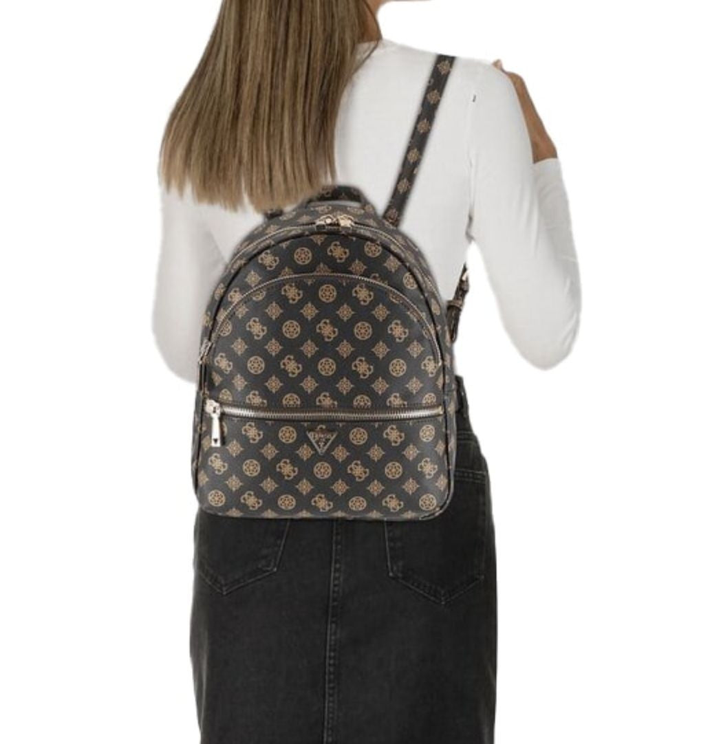 Borsa donna Guess zaino Manhattan II mocha logo B26GU35 PG711833