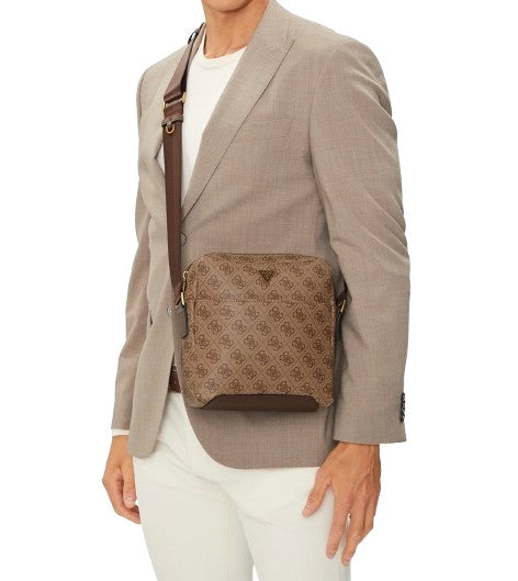 Borsa Guess mini tracolla uomo Torino 4G beige/brown multilogo UB26GU04 HMTOLOP4258