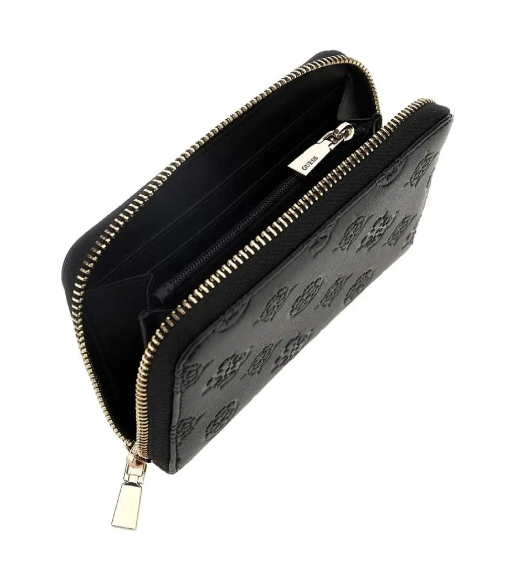 Portafoglio donna Guess Phoebe medium zip around black A26GU17 PD9665140