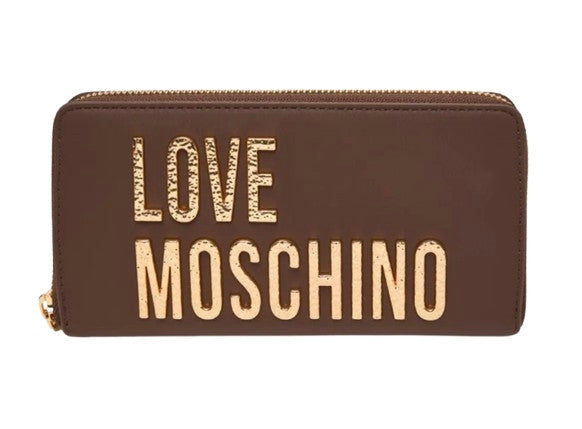 Portafoglio donna Love Moschino zip around marrone A26MO18 JC5692
