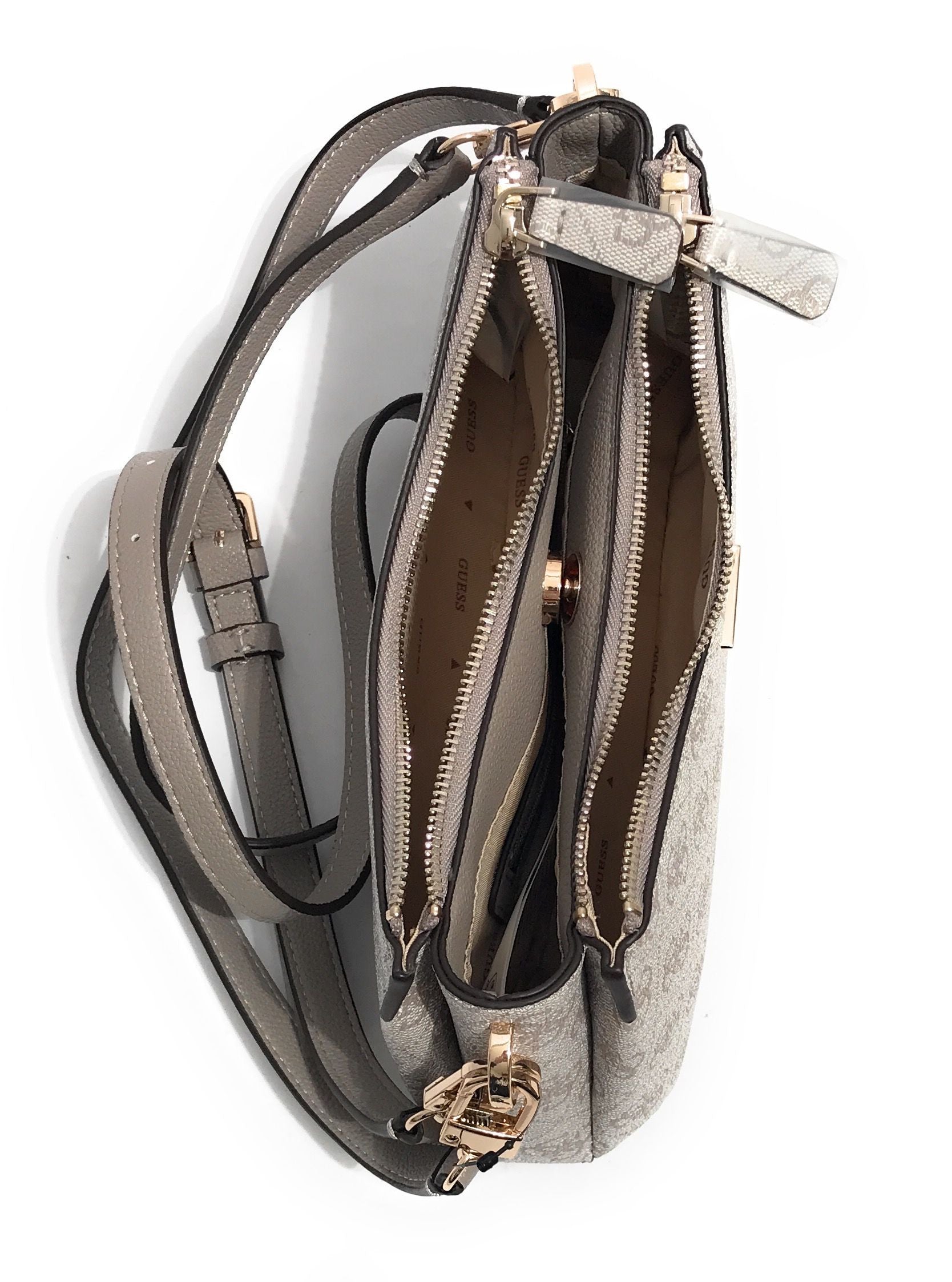 Borsa Guess tracolla Noelle II mini shoulder xbody dark taupe logo BS26GU13 BG967273