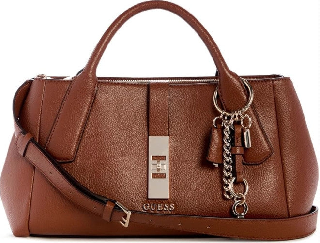 Borsa donna Guess a mano/ tracolla Brooke high society satchel cognac BS26GU18 BG989706