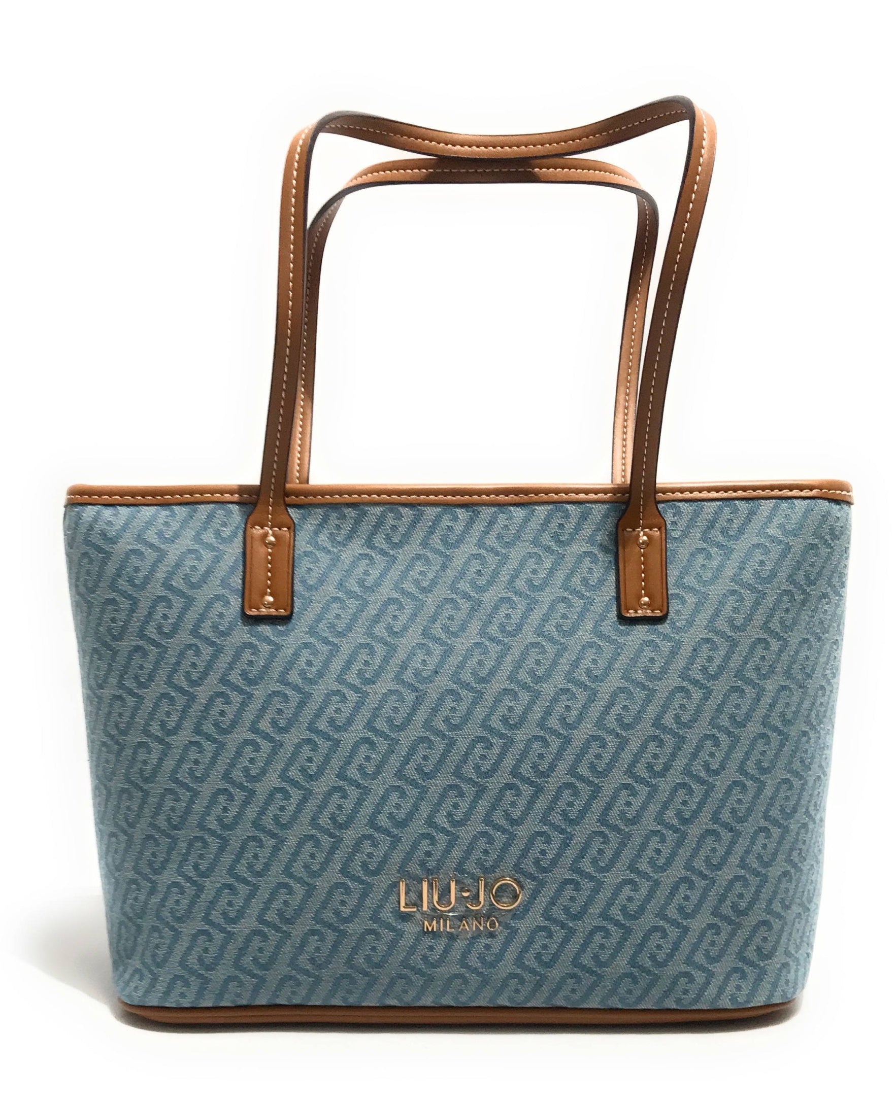 Borsa donna Liu-jo Evrim Tote S jacquard dusty blue BS26LJ08 AA6071 T379A