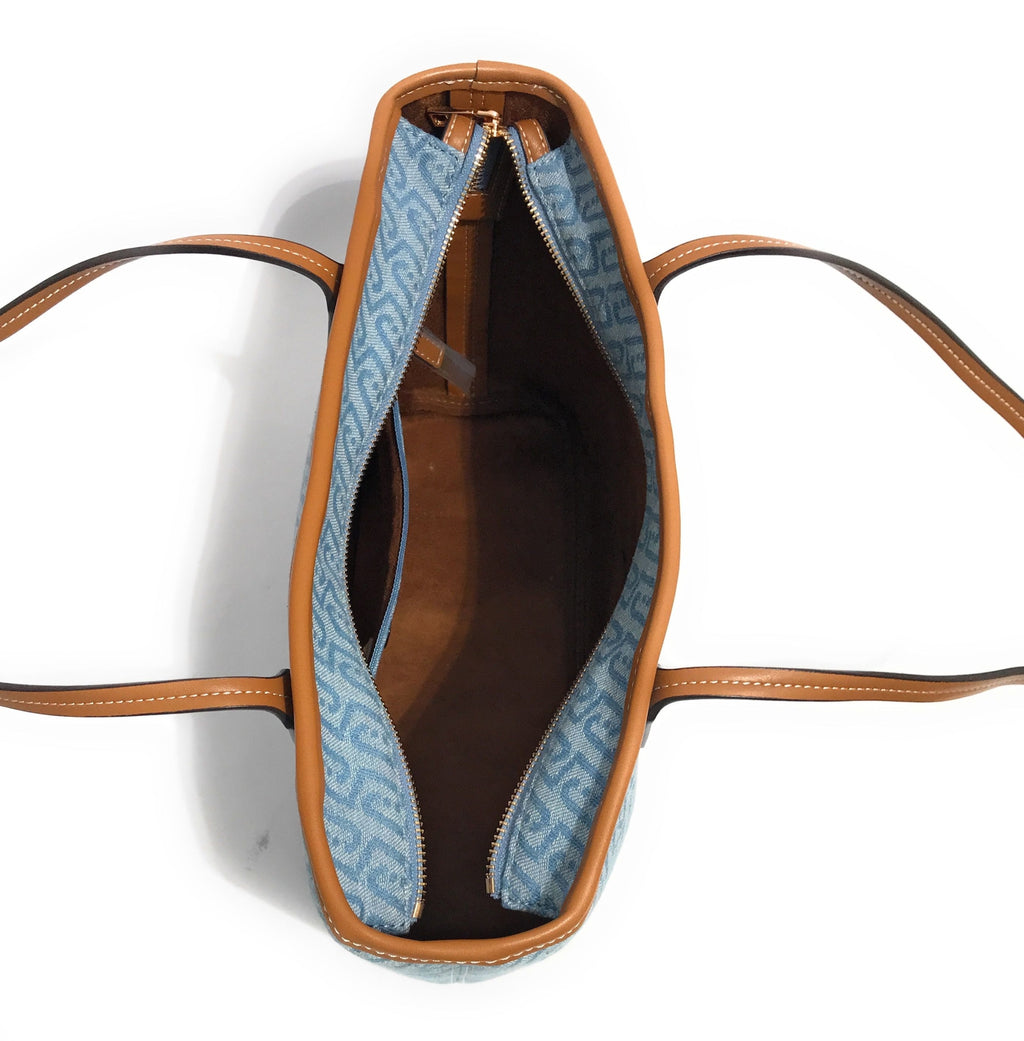 Borsa donna Liu-jo Evrim Tote S jacquard dusty blue BS26LJ08 AA6071 T379A