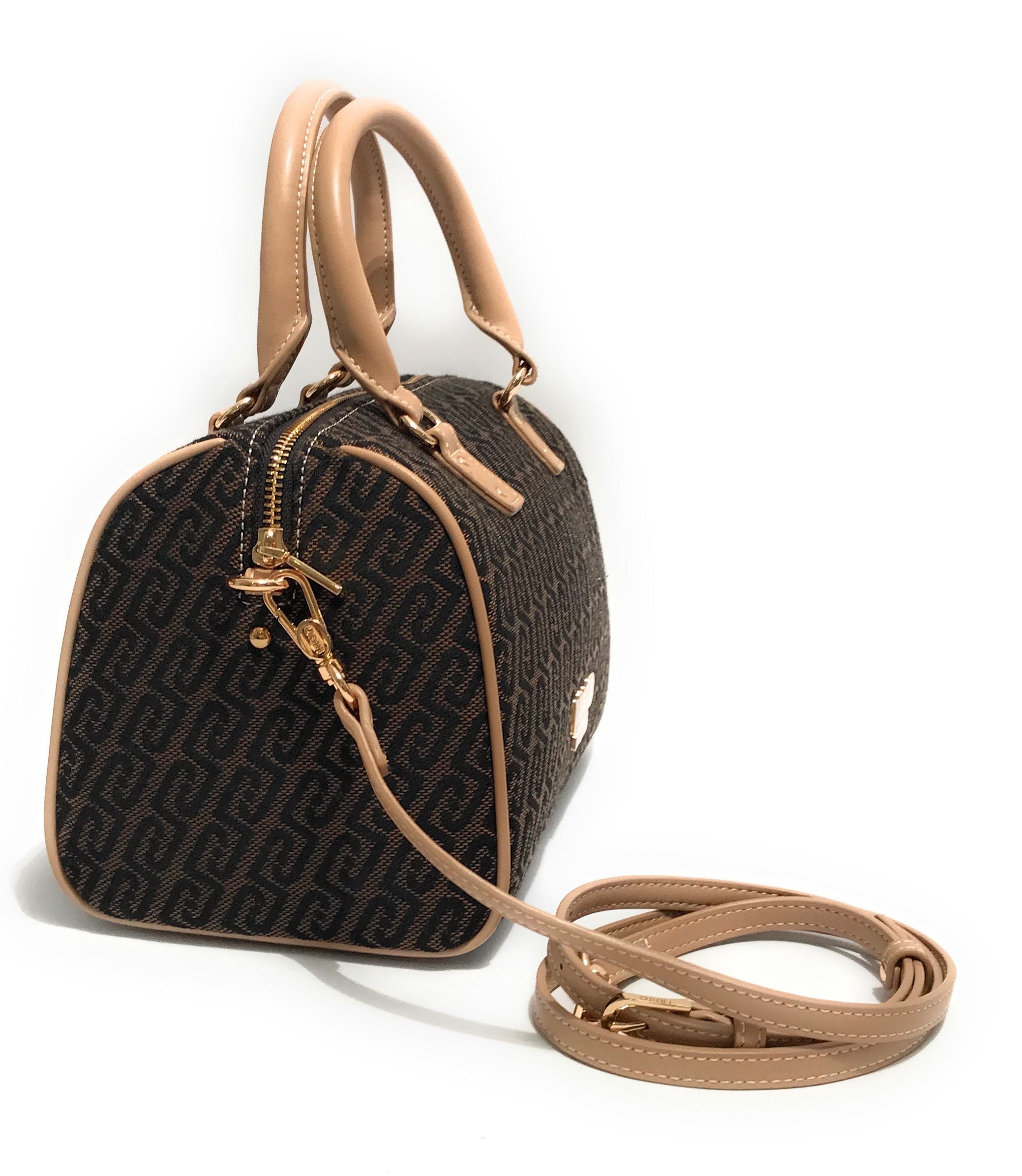 Borsa donna bauletto Liu-jo Evrim Satchel S jacquard testa di moro BS26LJ13 AA6052 T378A