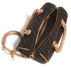 Borsa donna bauletto Liu-jo Evrim Satchel S jacquard testa di moro BS26LJ13 AA6052 T378A