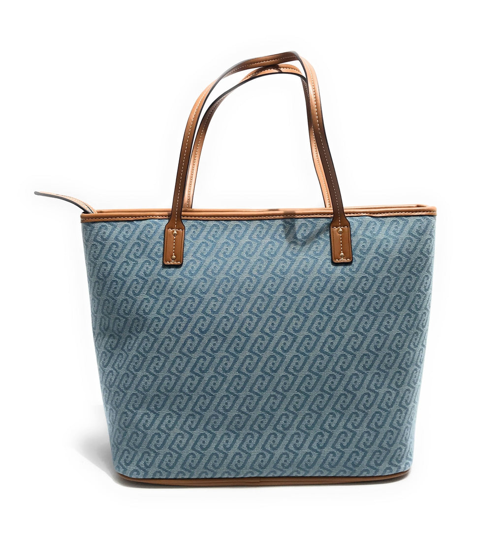 Borsa donna Liu-jo Evrim Tote M jacquard dusty blue BS26LJ19 AA6070 T379A