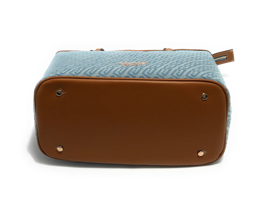 Borsa donna Liu-jo Evrim Tote M jacquard dusty blue BS26LJ19 AA6070 T379A