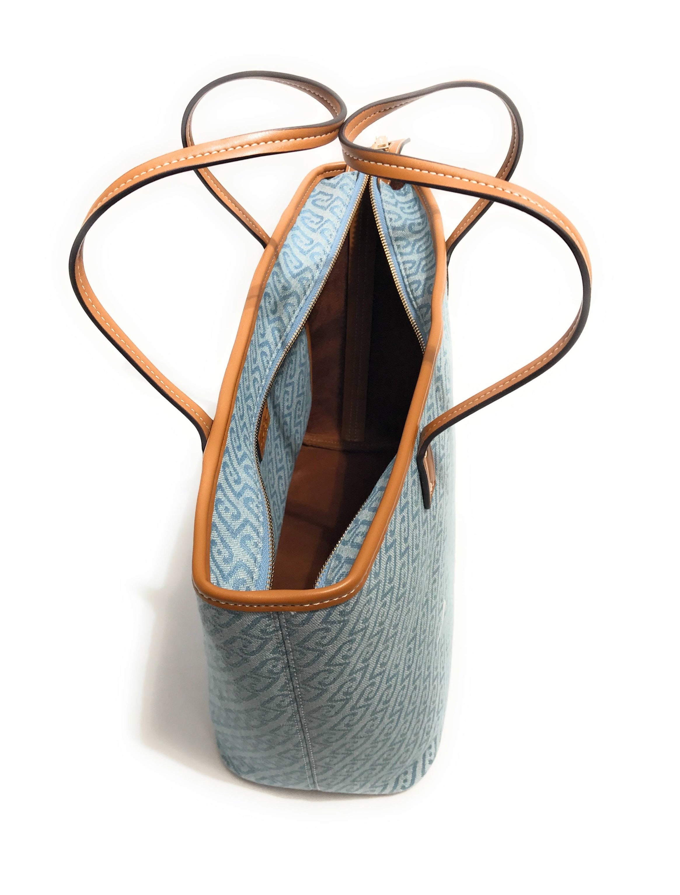 Borsa donna Liu-jo Evrim Tote M jacquard dusty blue BS26LJ19 AA6070 T379A
