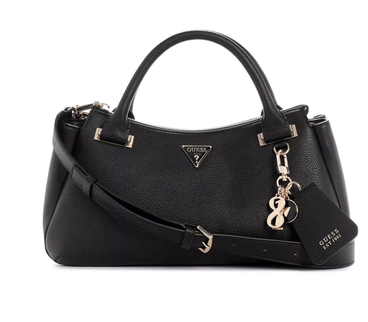 Borsa donna Guess a mano/ tracolla Evie satchel 3 comparti black BS26GU19 BG966406