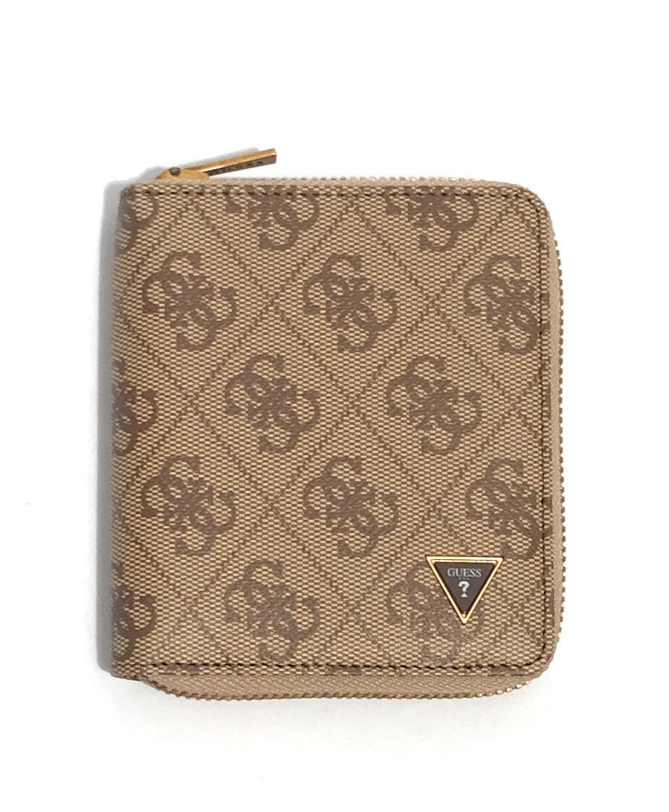 Portafoglio uomo Guess Milano zip around in pelle beige/ brown GS26GU04 SMMALOLEA02