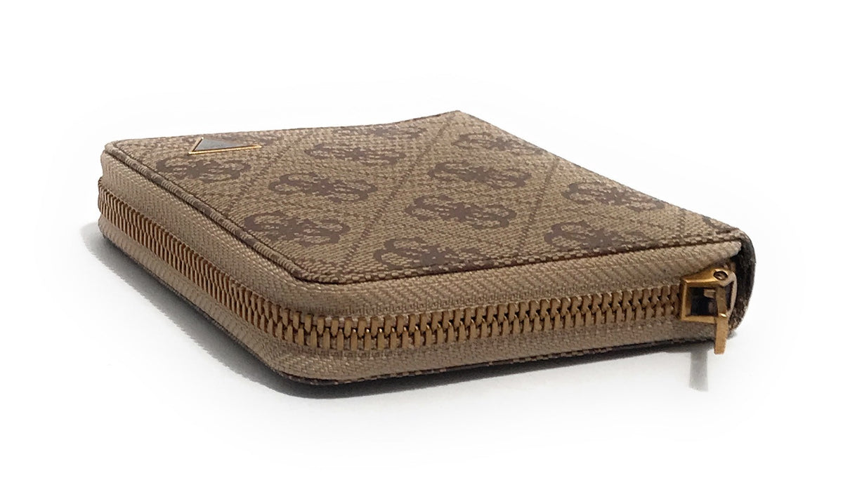 Portafoglio uomo Guess Milano zip around in pelle beige/ brown GS26GU04 SMMALOLEA02