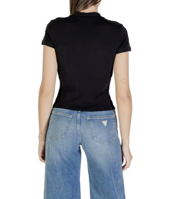 T-shirt donna Guess cropped in jersey black ES26GU09 W4BI26J1314 JBLK