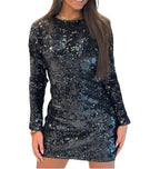 Abito donna Guess con pailettes nero ES26GU10 W6RK52KD020 JBLK