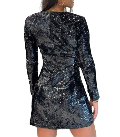 Abito donna Guess con pailettes nero ES26GU10 W6RK52KD020 JBLK