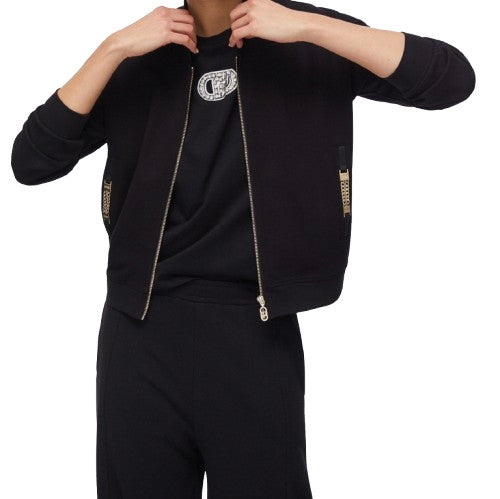Felpa aperta donna Liu Jo con zip nero ES26LJ06 TA6241 JS182