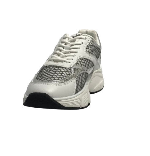 Scarpe Love Moschino sneaker Stardust 60 in pelle argento/ bianco DS26MO02 JA15446G1OIQ890A