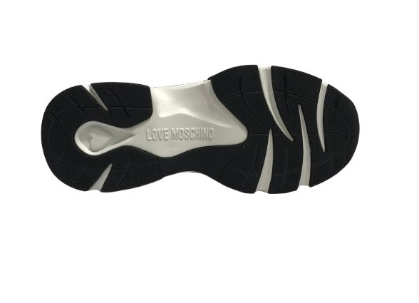 Scarpe Love Moschino sneaker Stardust 60 in pelle argento/ bianco DS26MO02 JA15446G1OIQ890A
