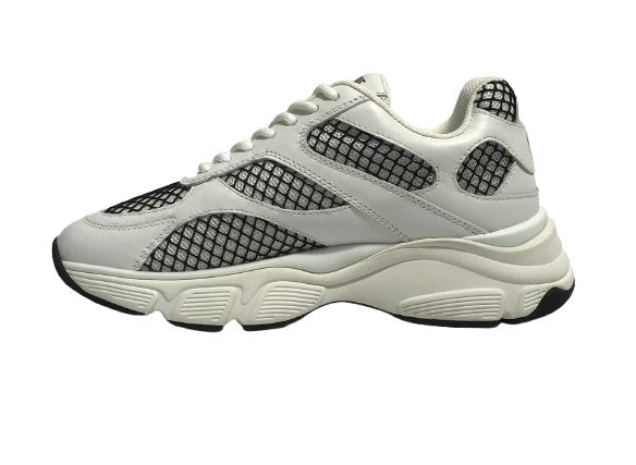 Scarpe Love Moschino sneaker Stardust 60 in pelle bianco/ nero DS26MO04 JA15446G1OIQ610A