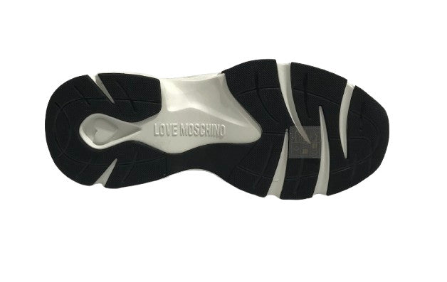 Scarpe Love Moschino sneaker Stardust 60 in pelle bianco/ nero DS26MO04 JA15446G1OIQ610A