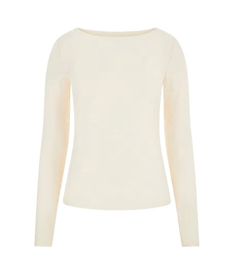 Top donna Guess maniche lunghe con logo all over bianco ES26GU14 W6RP46KA660 G106